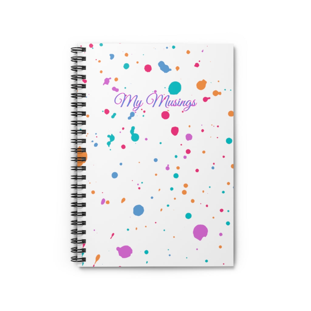 Ink-Splatter Spiral Notebook - Ruled Line