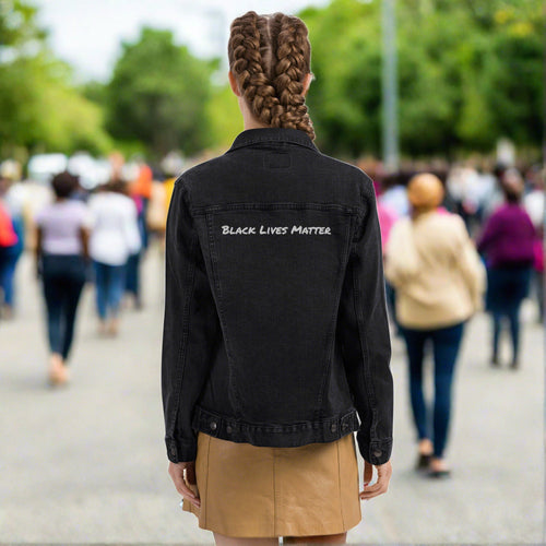BLACK LIVES MATTER embroidered denim jacket